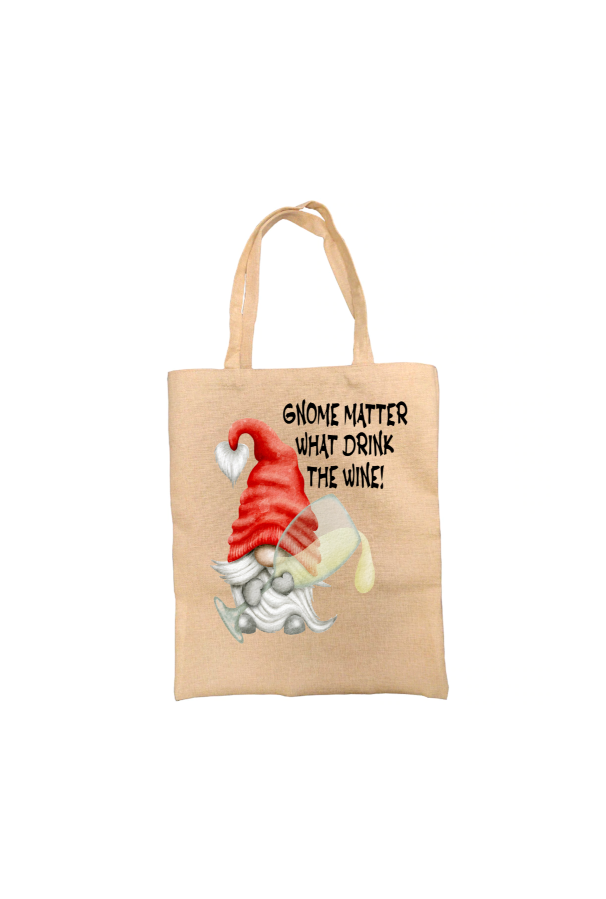 Gonk Drink The Wine Tote Bag, Gnome Bag, Personalised Tote Bag